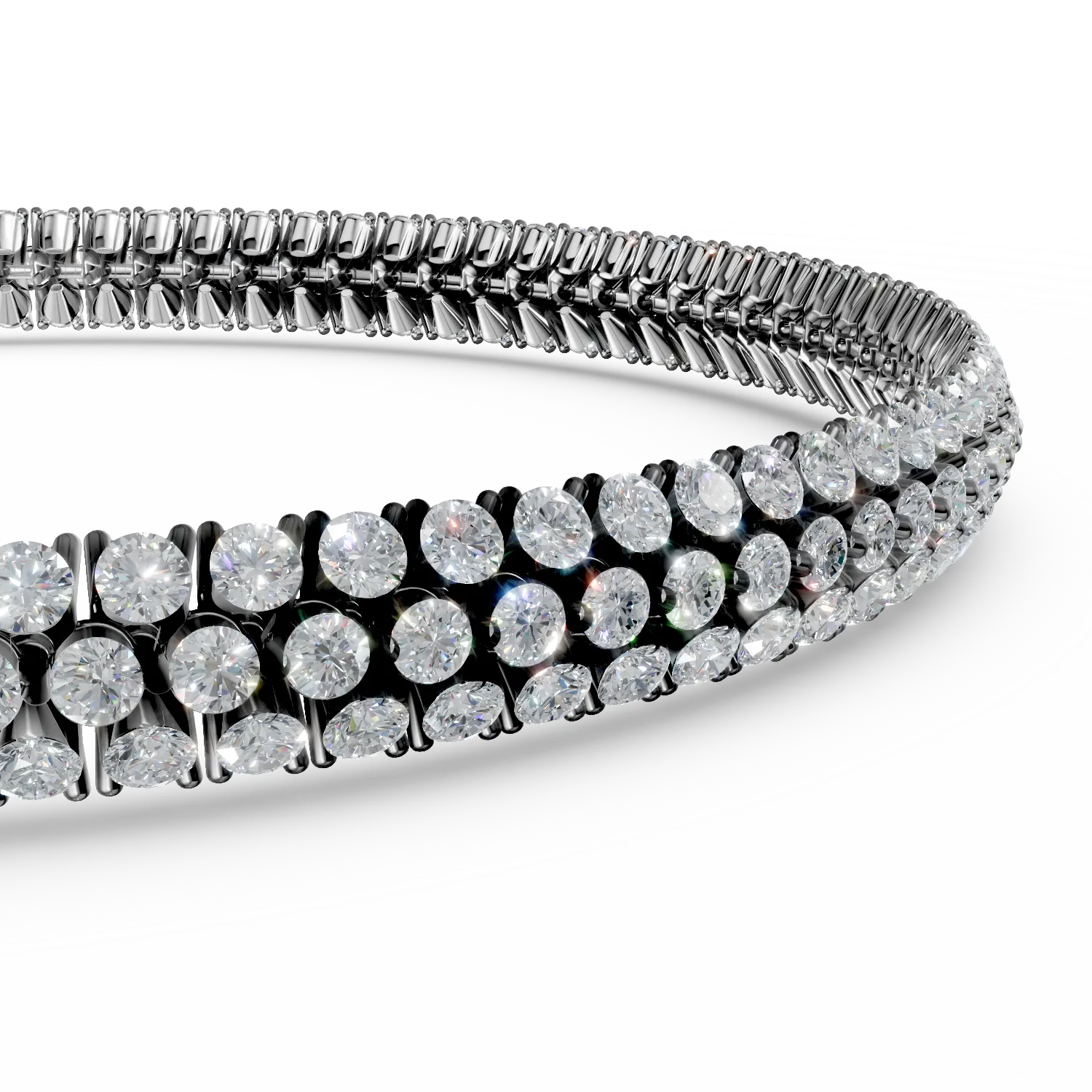 White gold tennis bracelet with zirconia