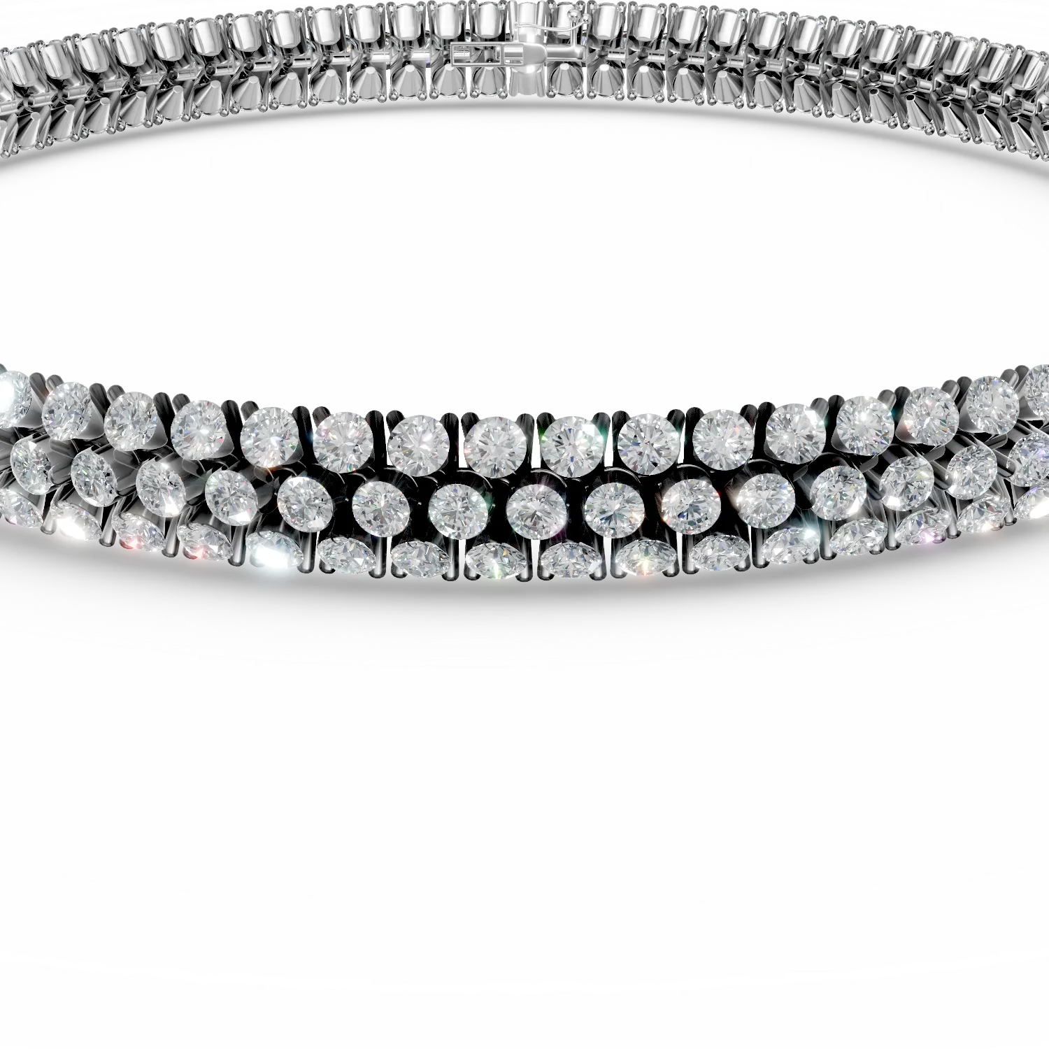 White gold tennis bracelet with zirconia