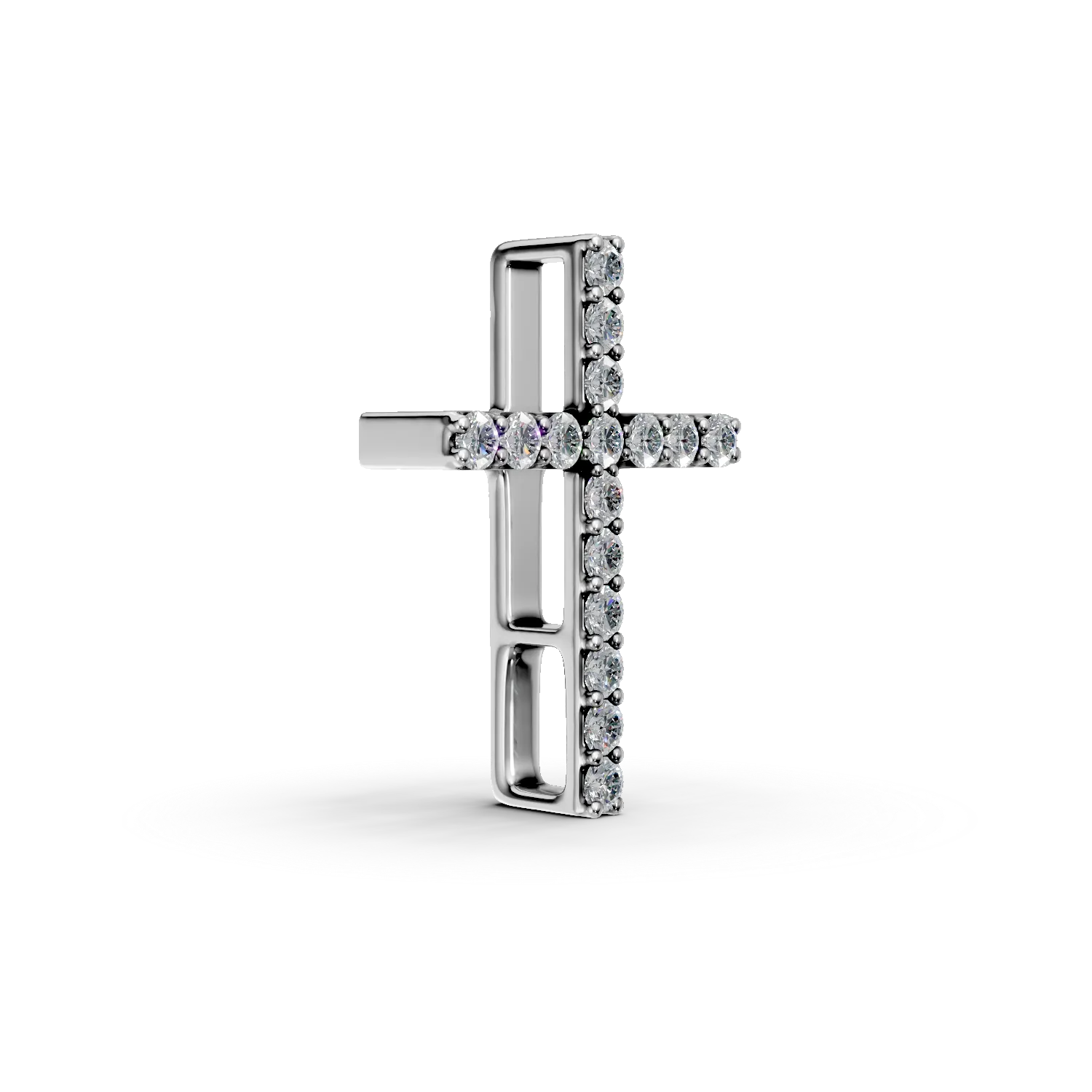 White gold cross pendant with 0.1ct diamonds