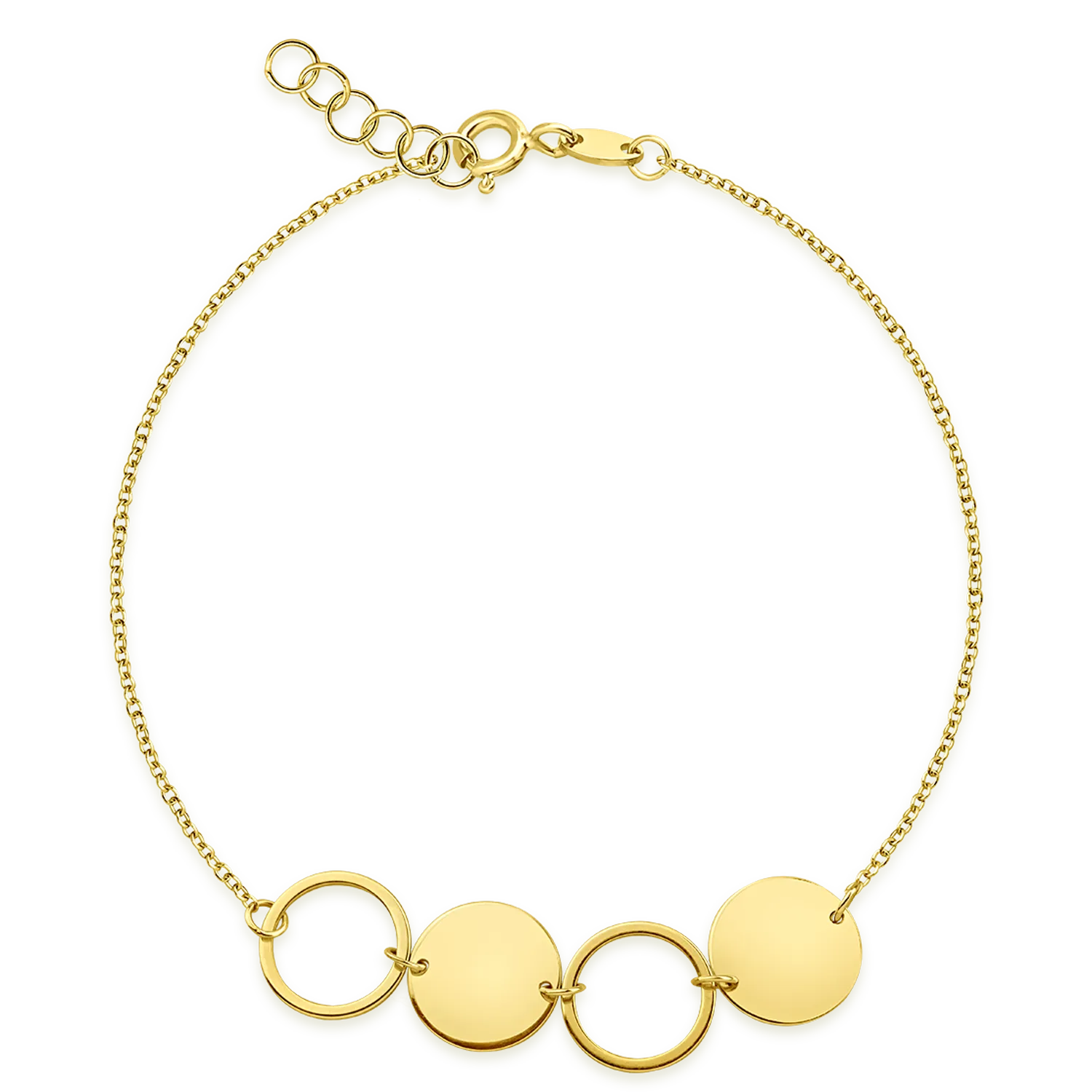 14K yellow gold bracelet with coins