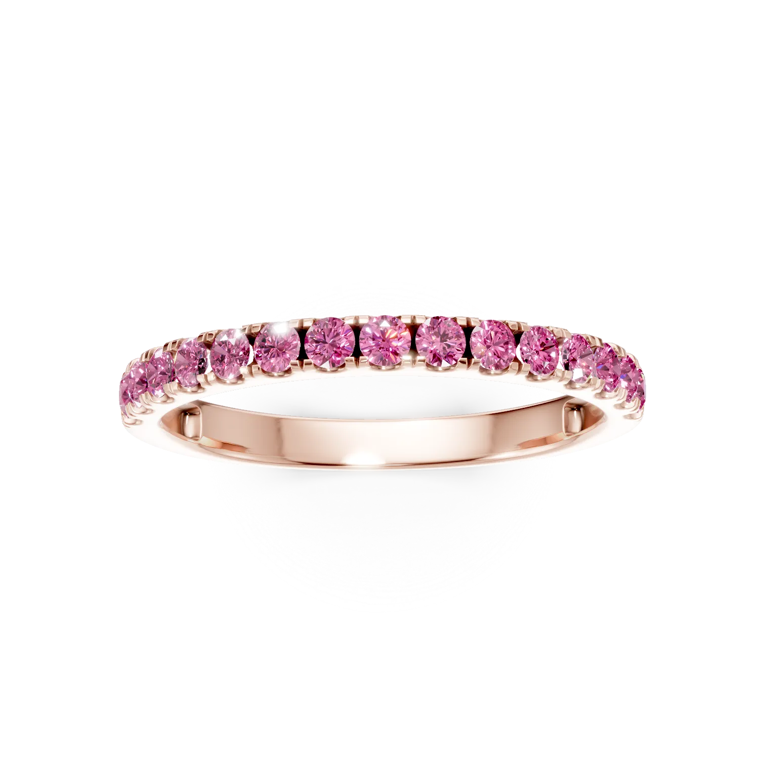 Rose gold half-eternity ring with 0.5ct rubies