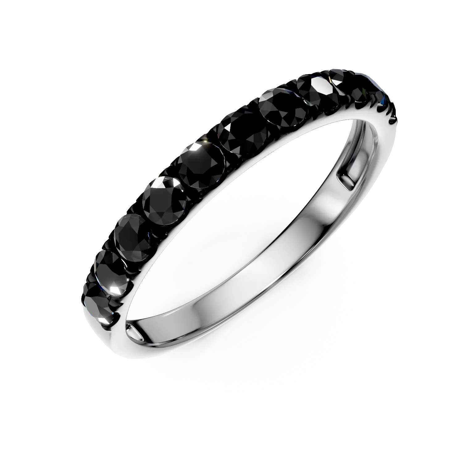 White gold half-eternity ring with 0.8ct black diamonds