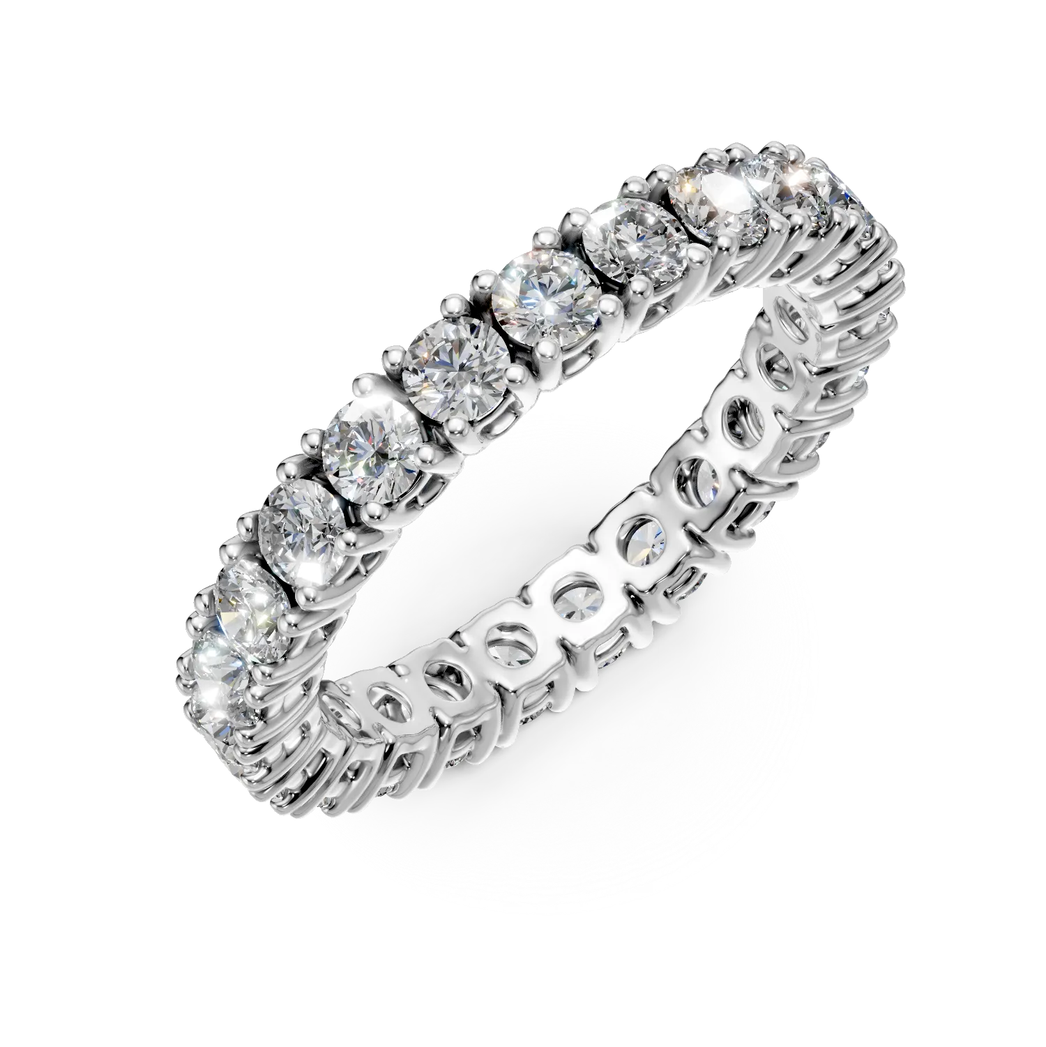 Inel eternity din aur alb cu diamante de 1.6ct