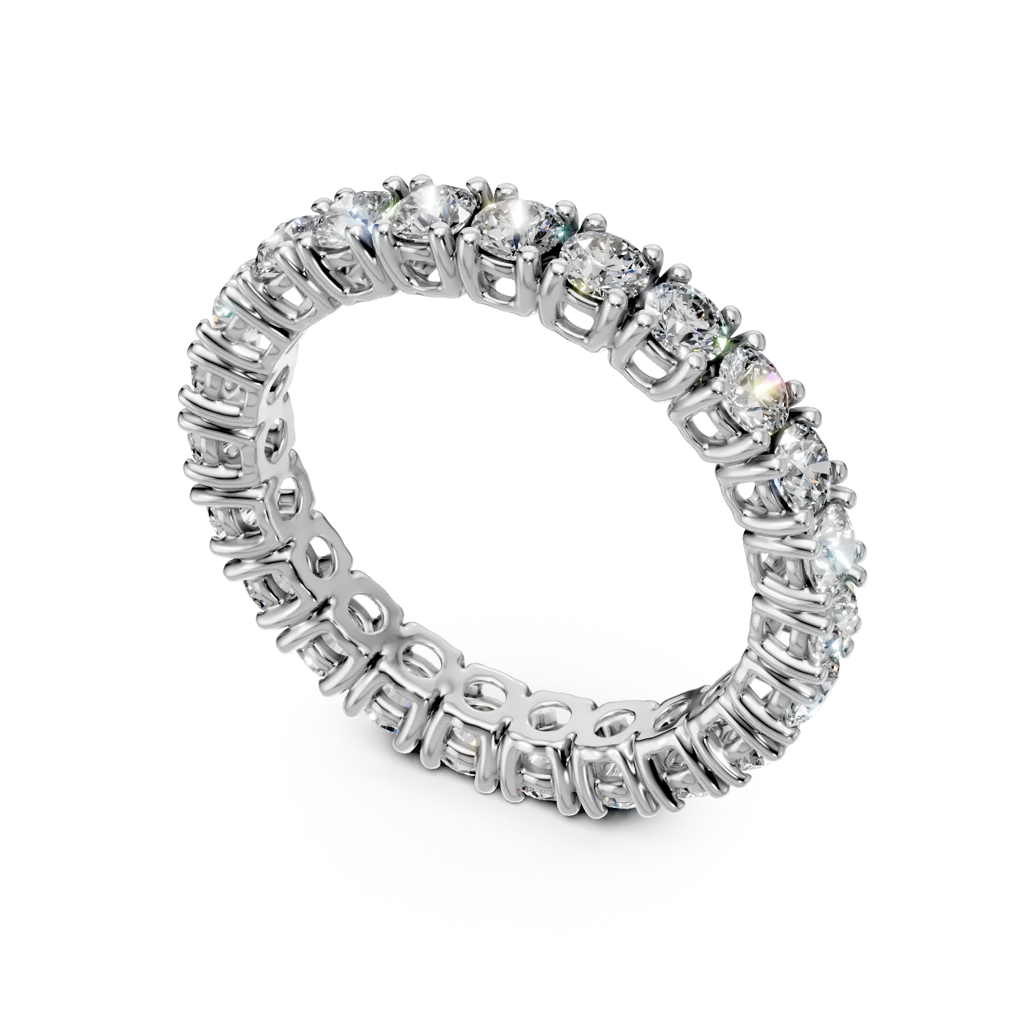 Inel eternity din aur alb cu diamante de 1.7ct