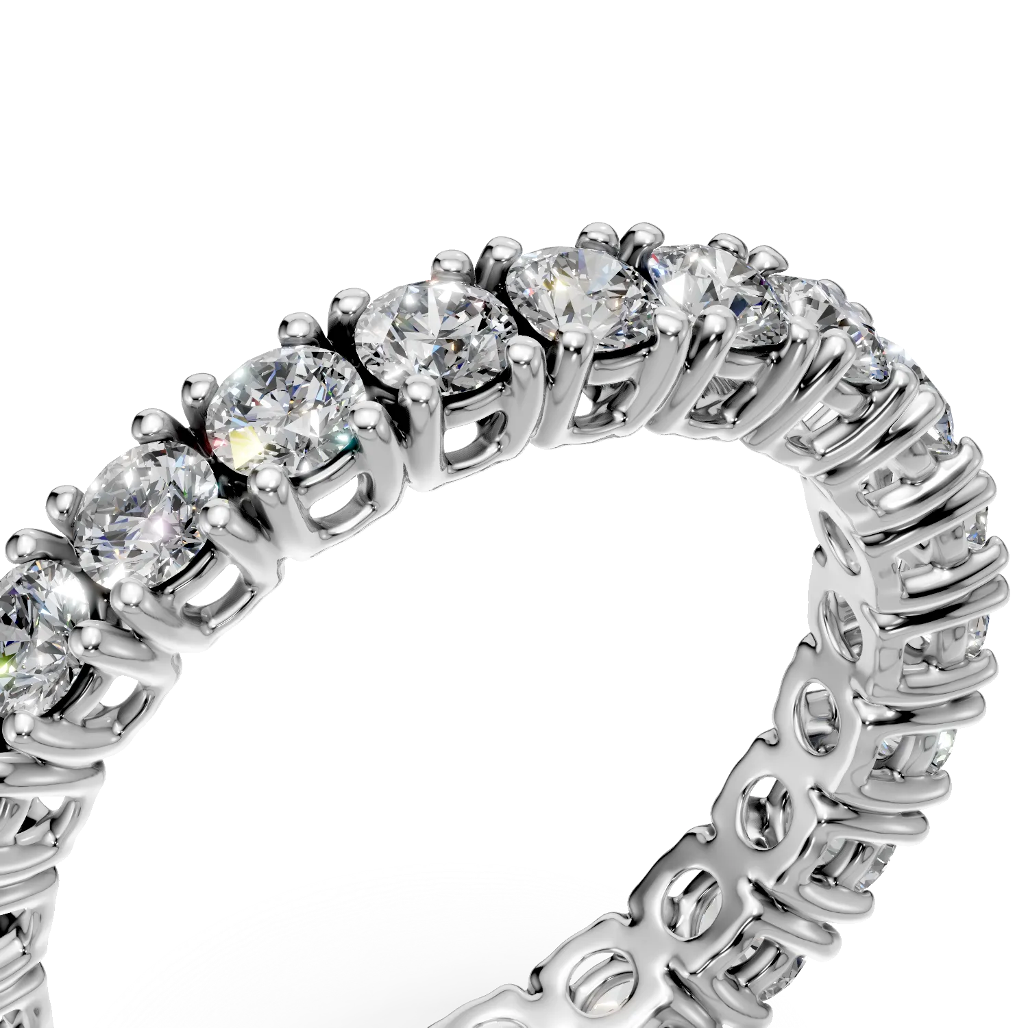 Inel eternity din aur alb cu diamante de 1.7ct