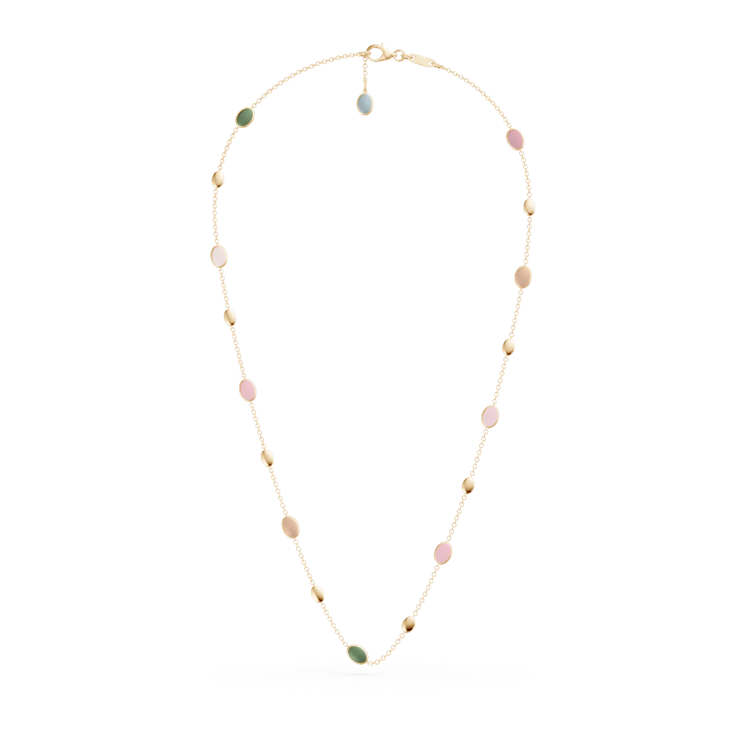 Sárga arany nyaklánc 1.7ct tarka turmalinokkal