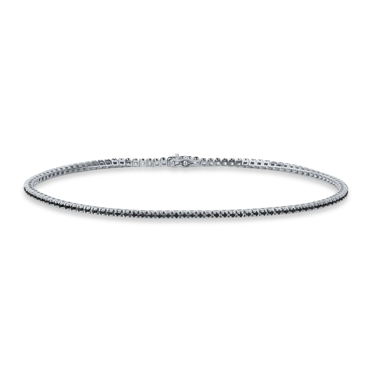 Bratara tennis din aur negru cu diamante negre de 0.7ct