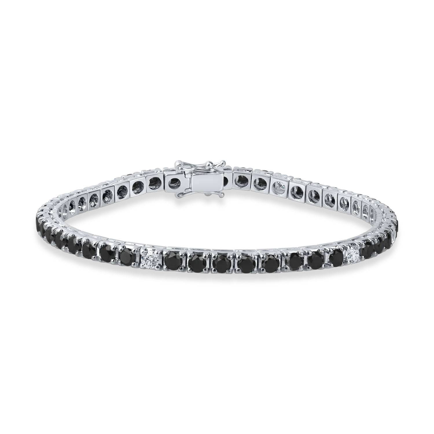 Bratara tennis din aur alb cu diamante de 5.7ct