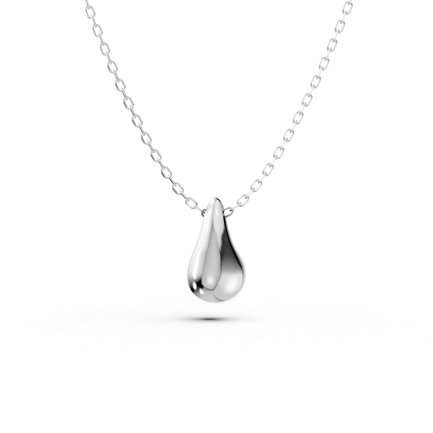 White gold minimalist pendant necklace