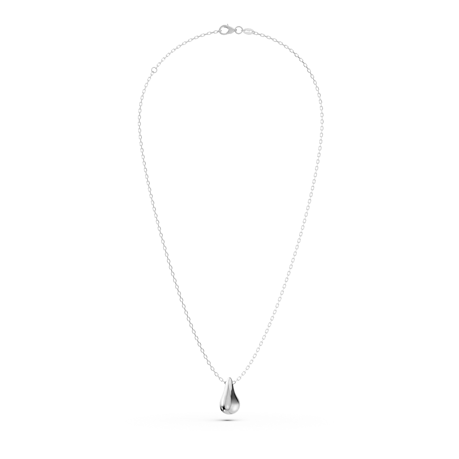 White gold minimalist pendant necklace