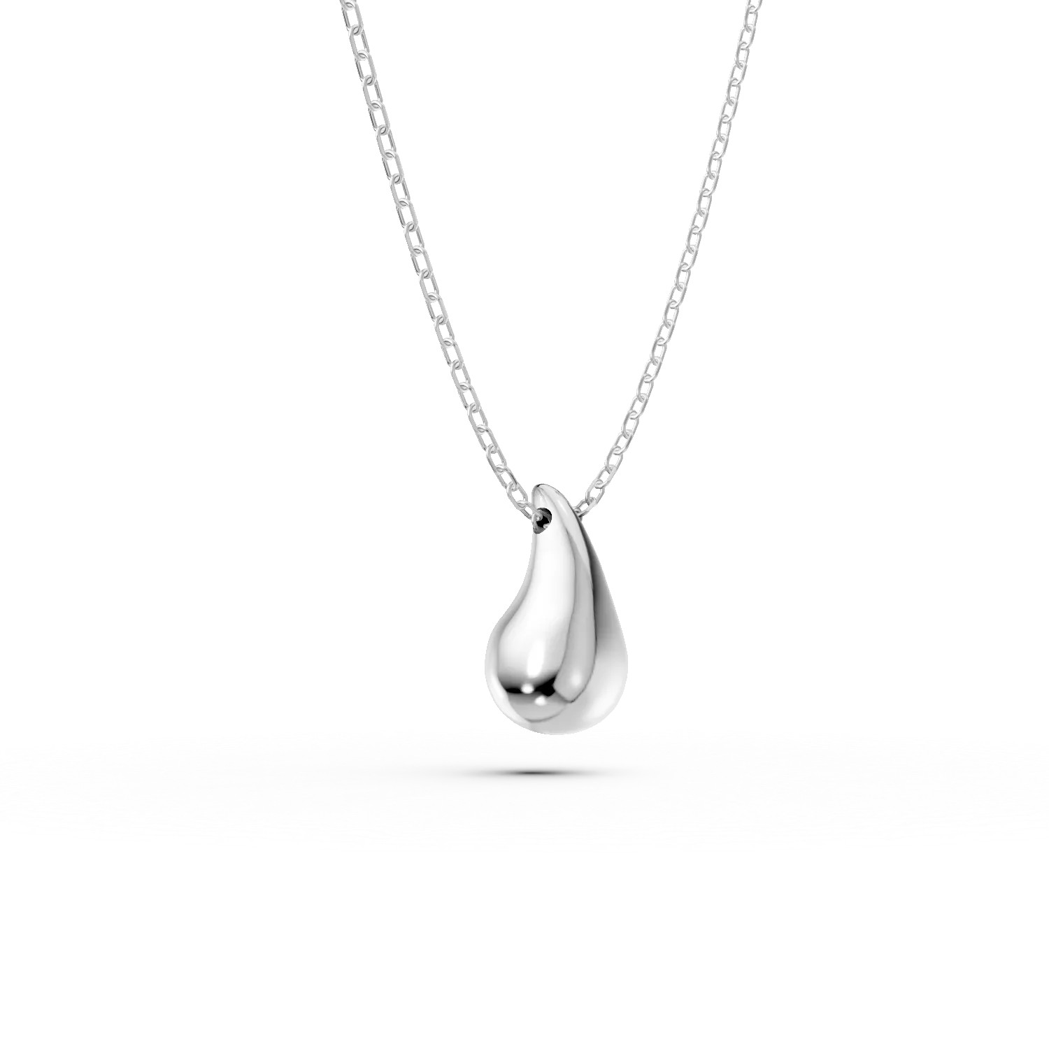 White gold minimalist pendant necklace