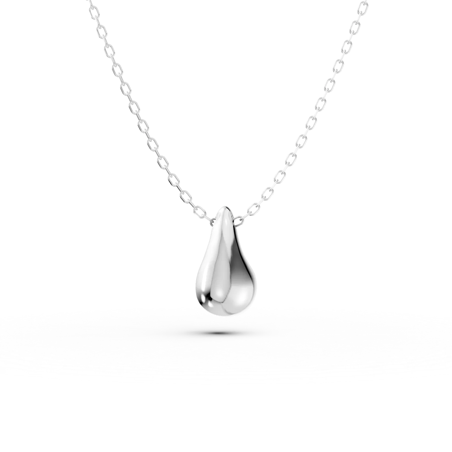 Lant cu pandantiv minimalist din aur alb-188267