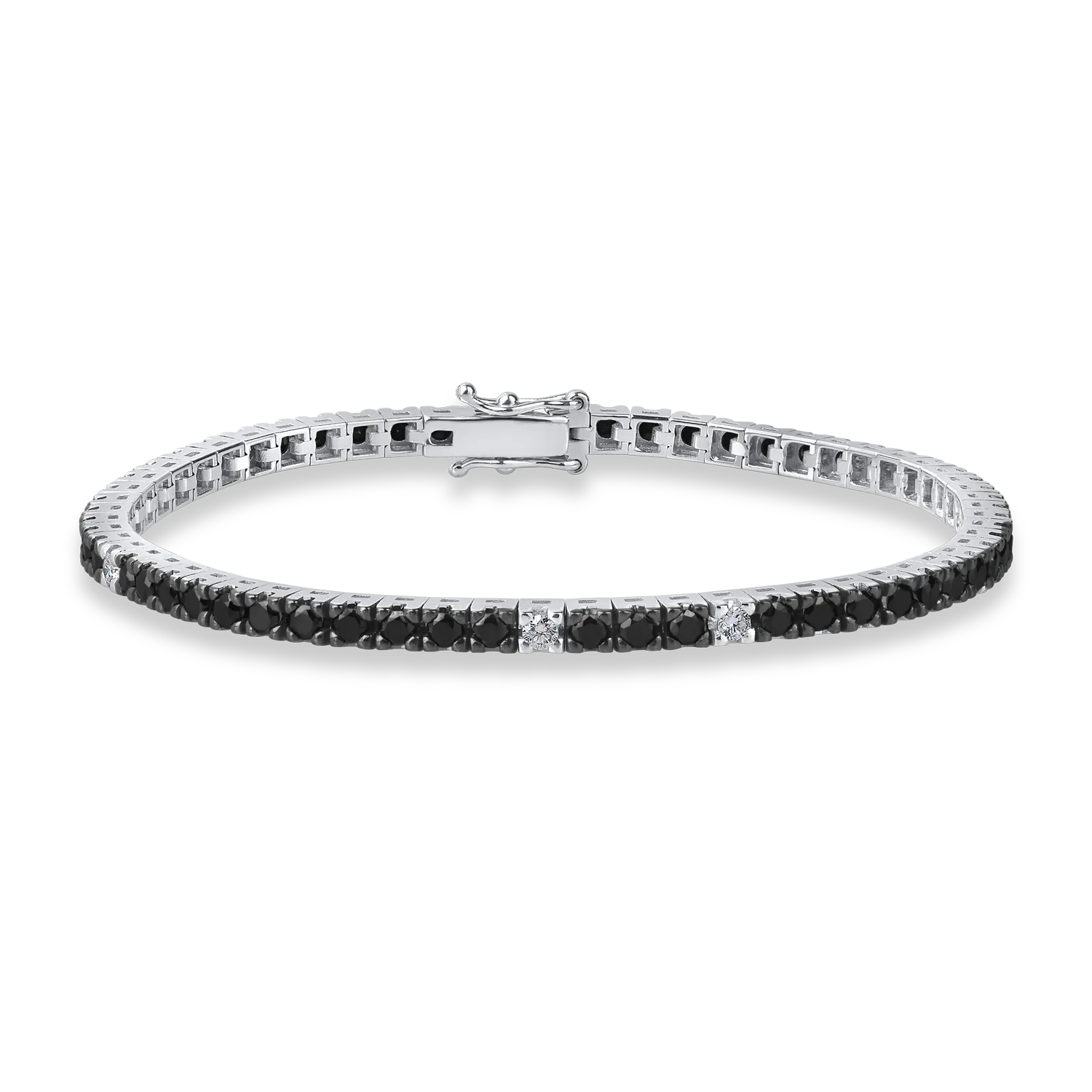 Bratara tennis din aur alb cu diamante de 2.9ct