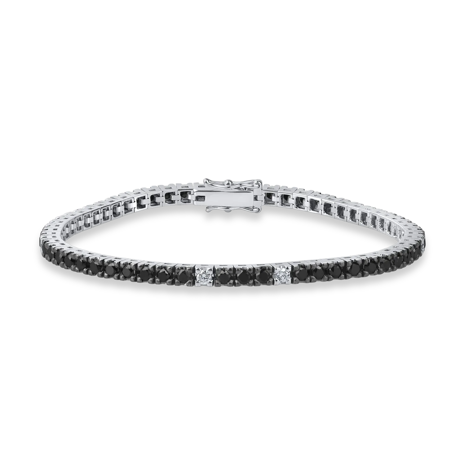 Bratara tennis din aur alb cu diamante de 2.9ct