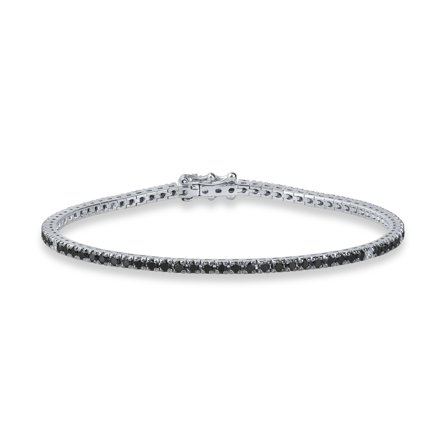 Bratara tennis din aur alb cu diamante de 2ct