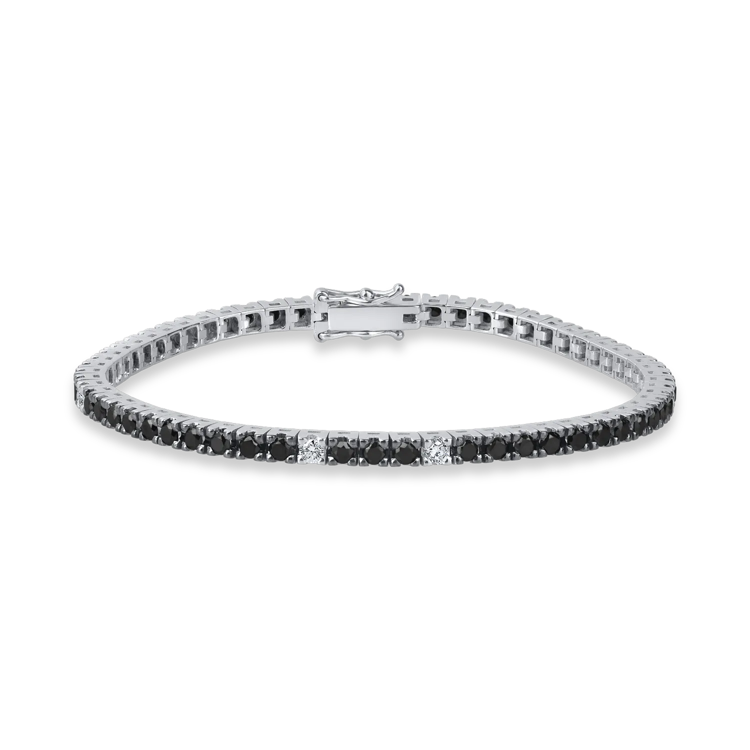 Bratara tennis din aur alb cu diamante de 2.9ct