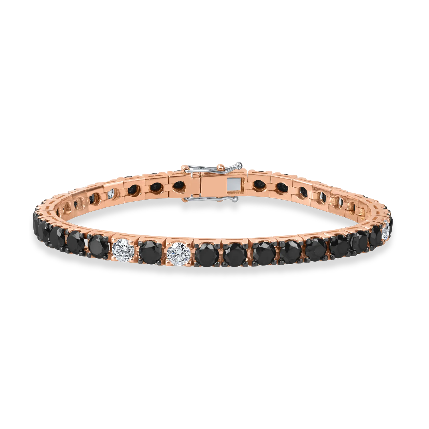 Teilor Bratara tennis din aur roz cu diamante de 12.7ct