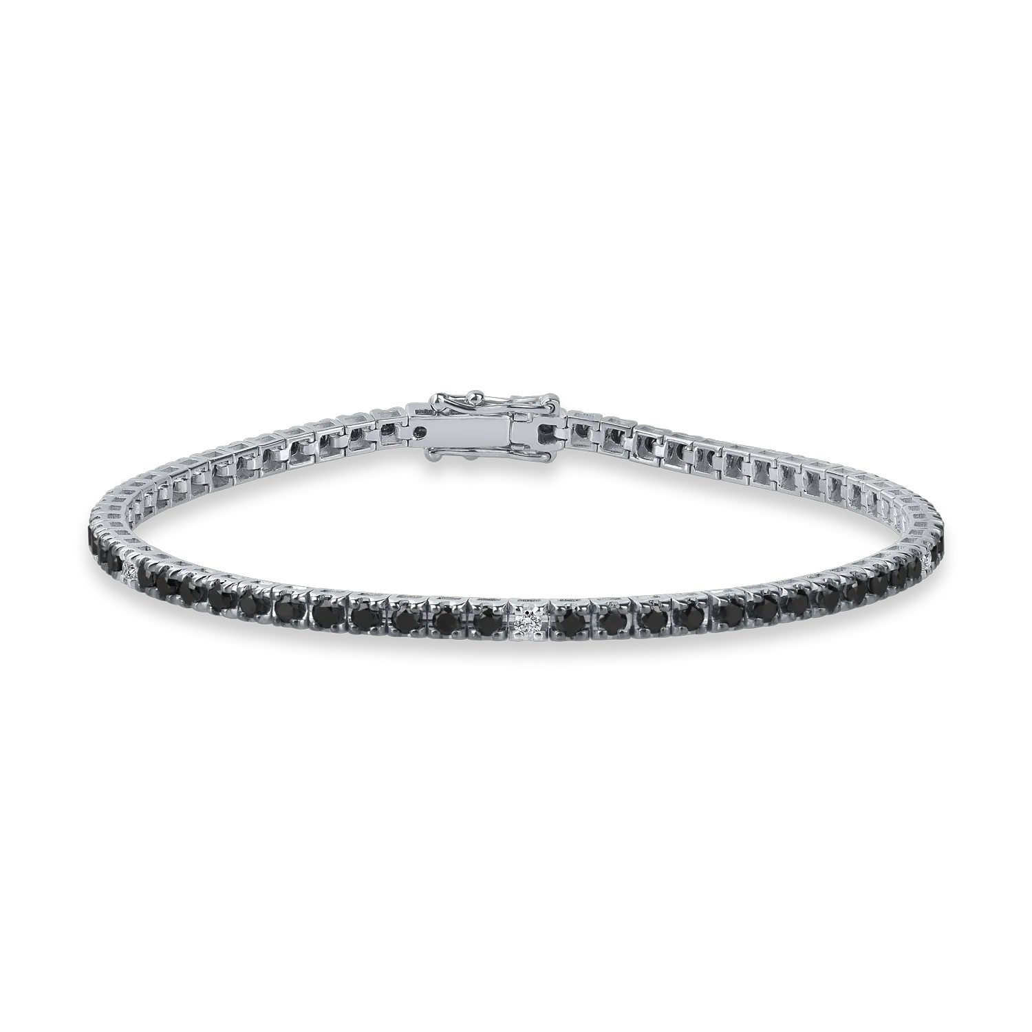 Bratara tennis din aur alb cu diamante de 2.1ct