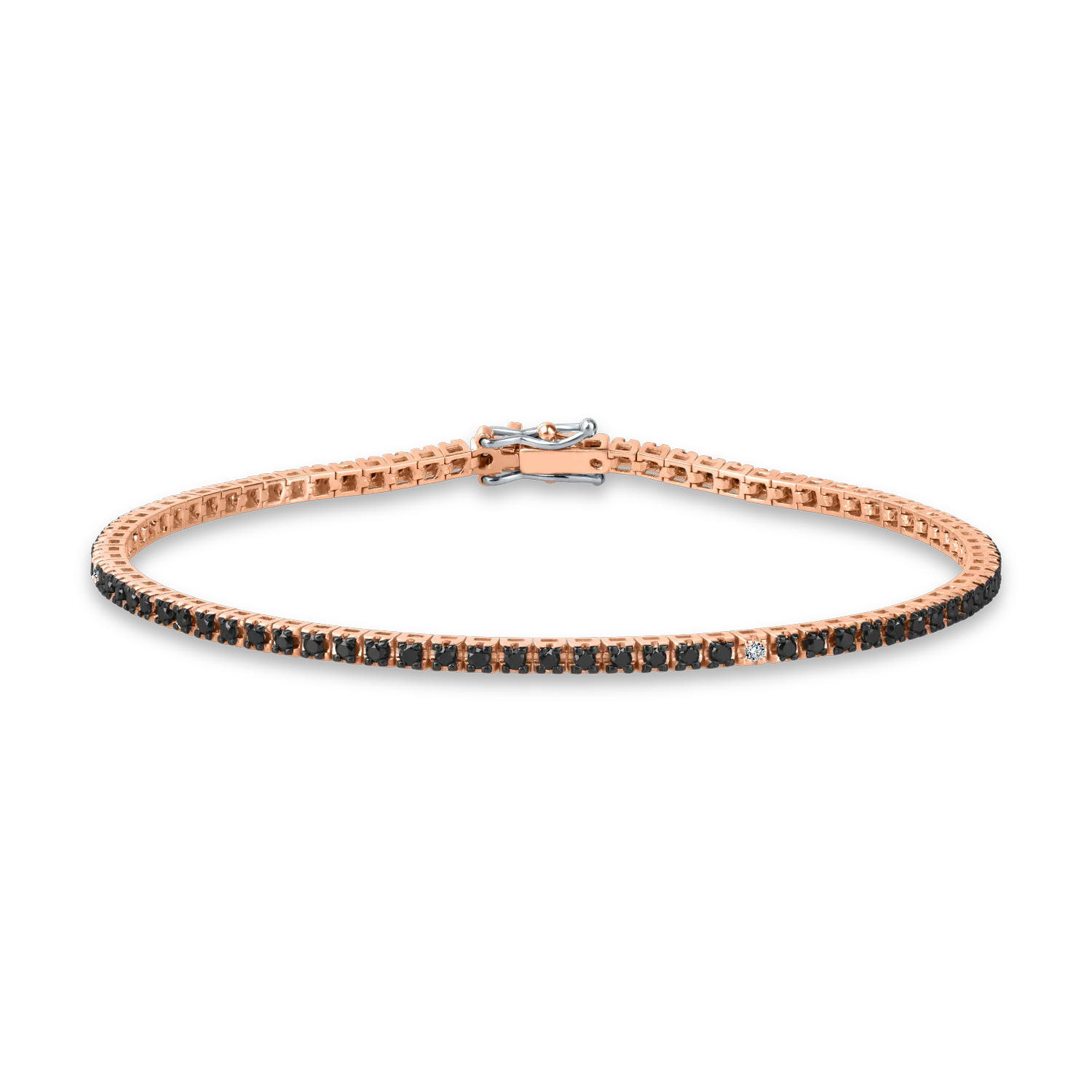 Teilor Bratara tennis din aur roz cu diamante de 1ct