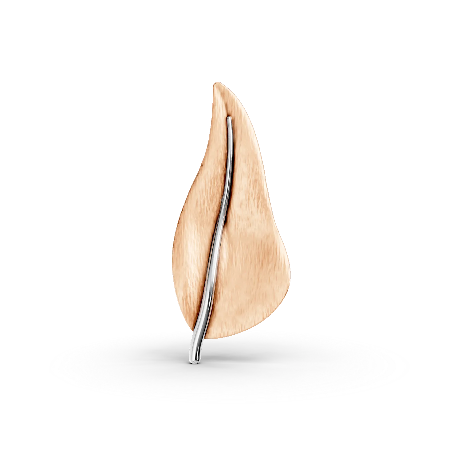 White-yellow gold leaf brooch-188289