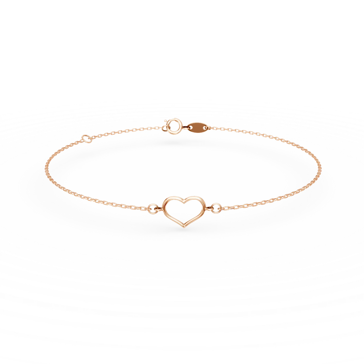 Bratara cu pandantiv inima din aur roz