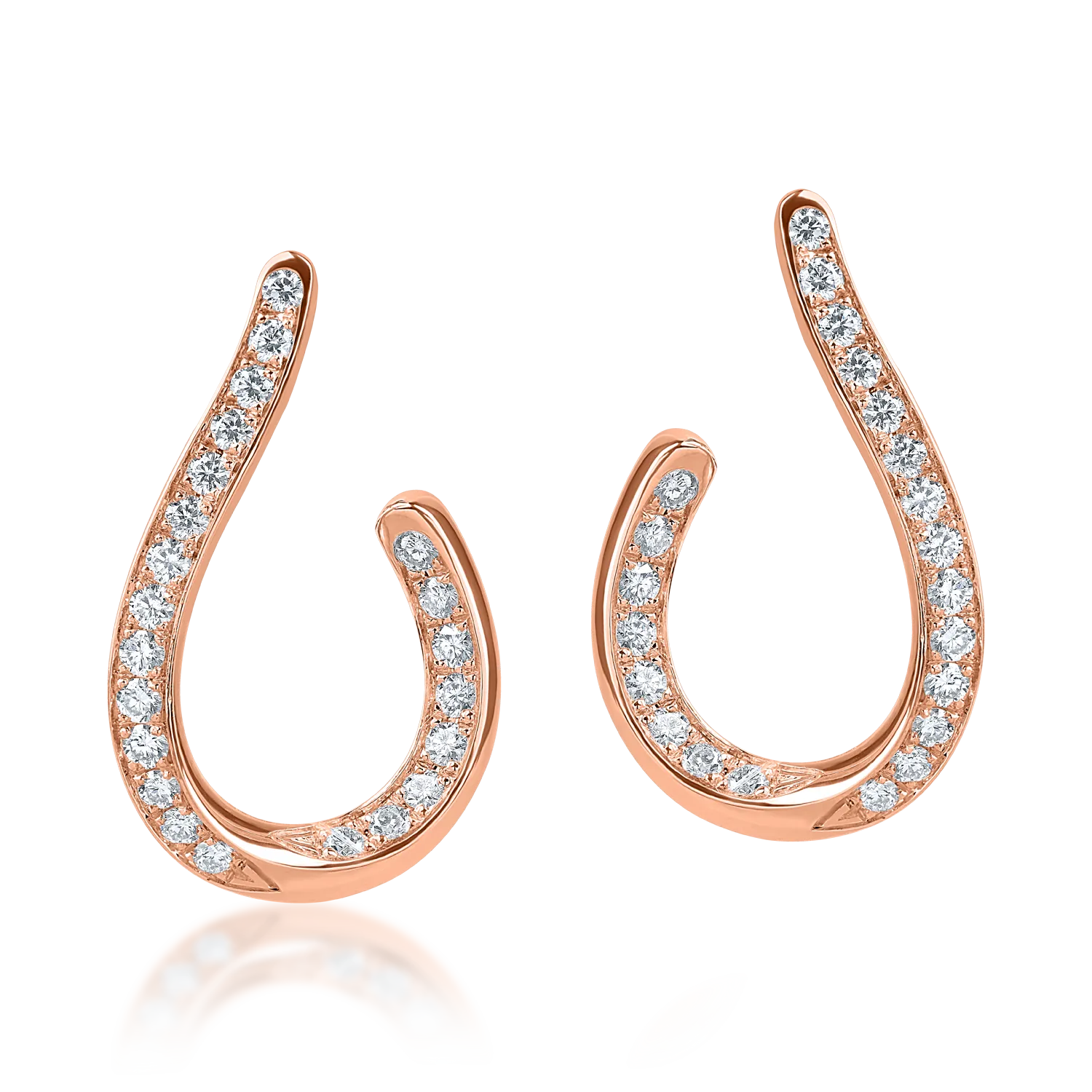 Rózsarany fülbevaló 0.7ct gyémánttal