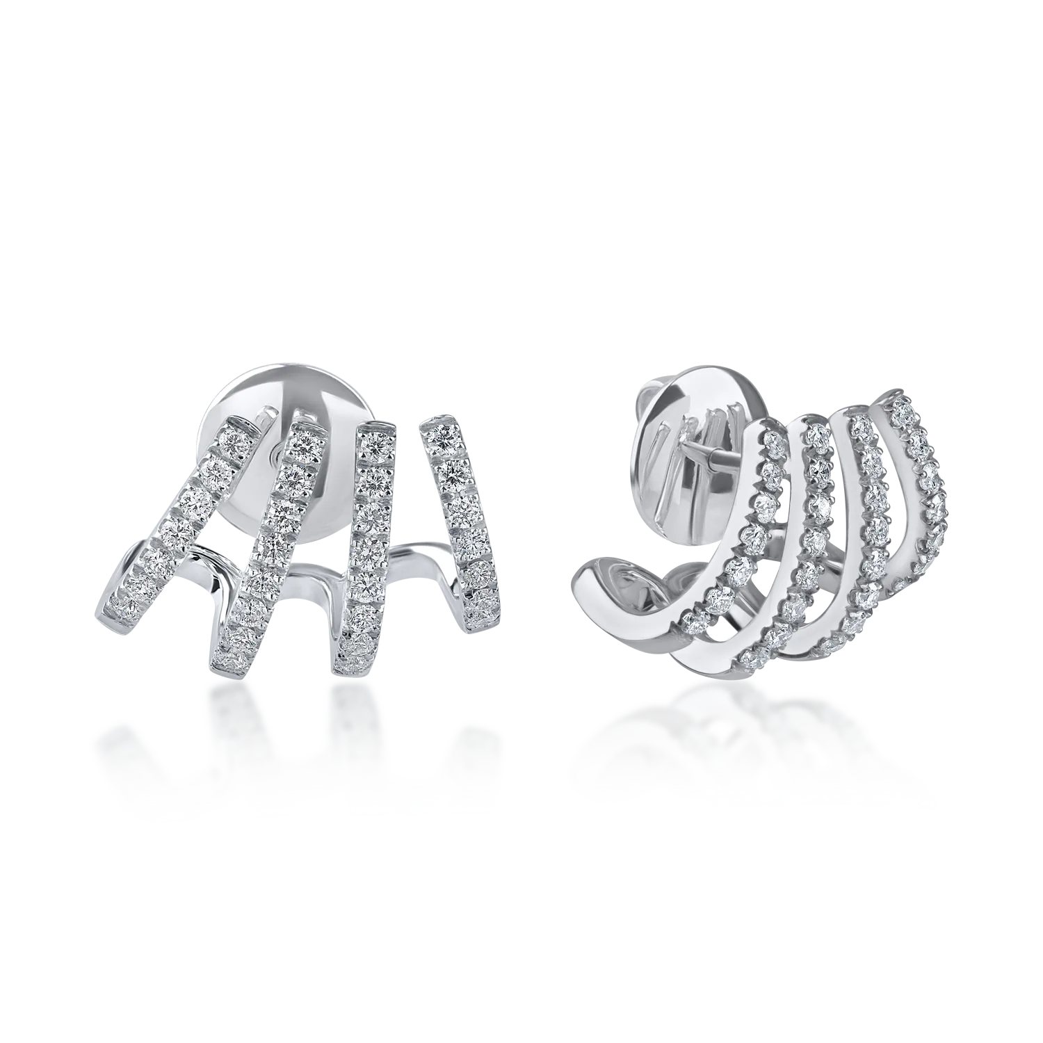 Fehérarany fülbevaló. 0.6ct. mikrobe keményedő gyémántokkal