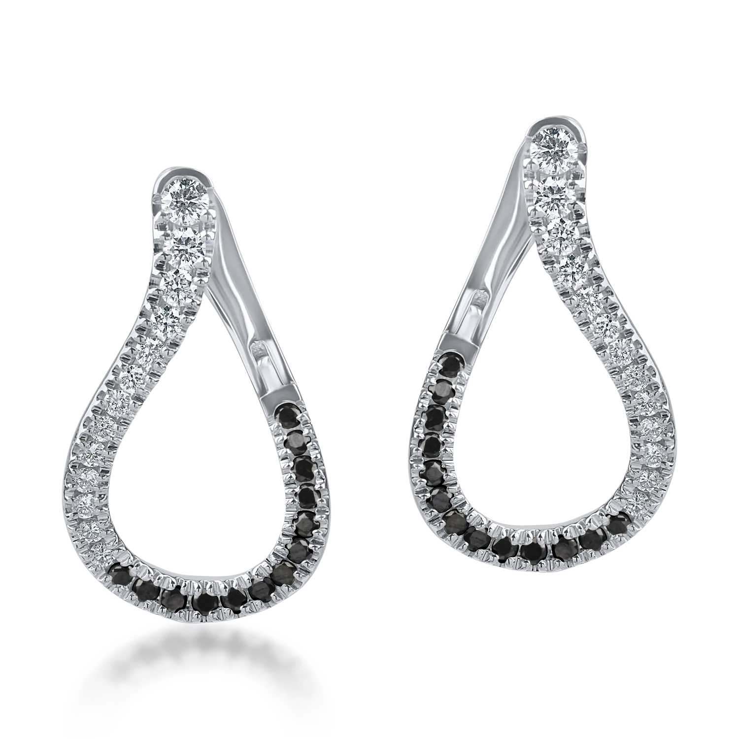 Cercei din aur alb cu diamante microsetting de 0.7ct - 1 | YEO