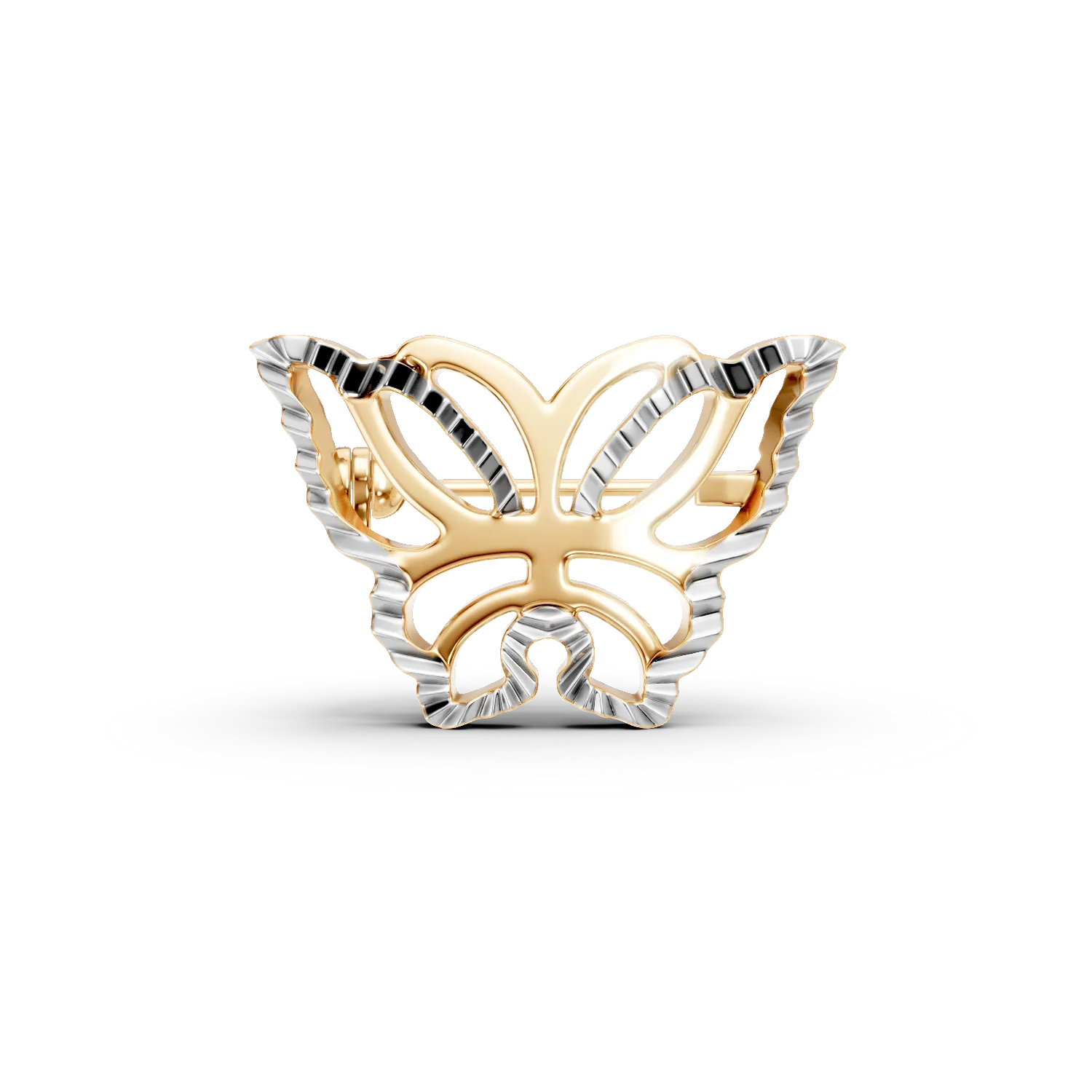 White-yellow gold butterfly brooch-188361