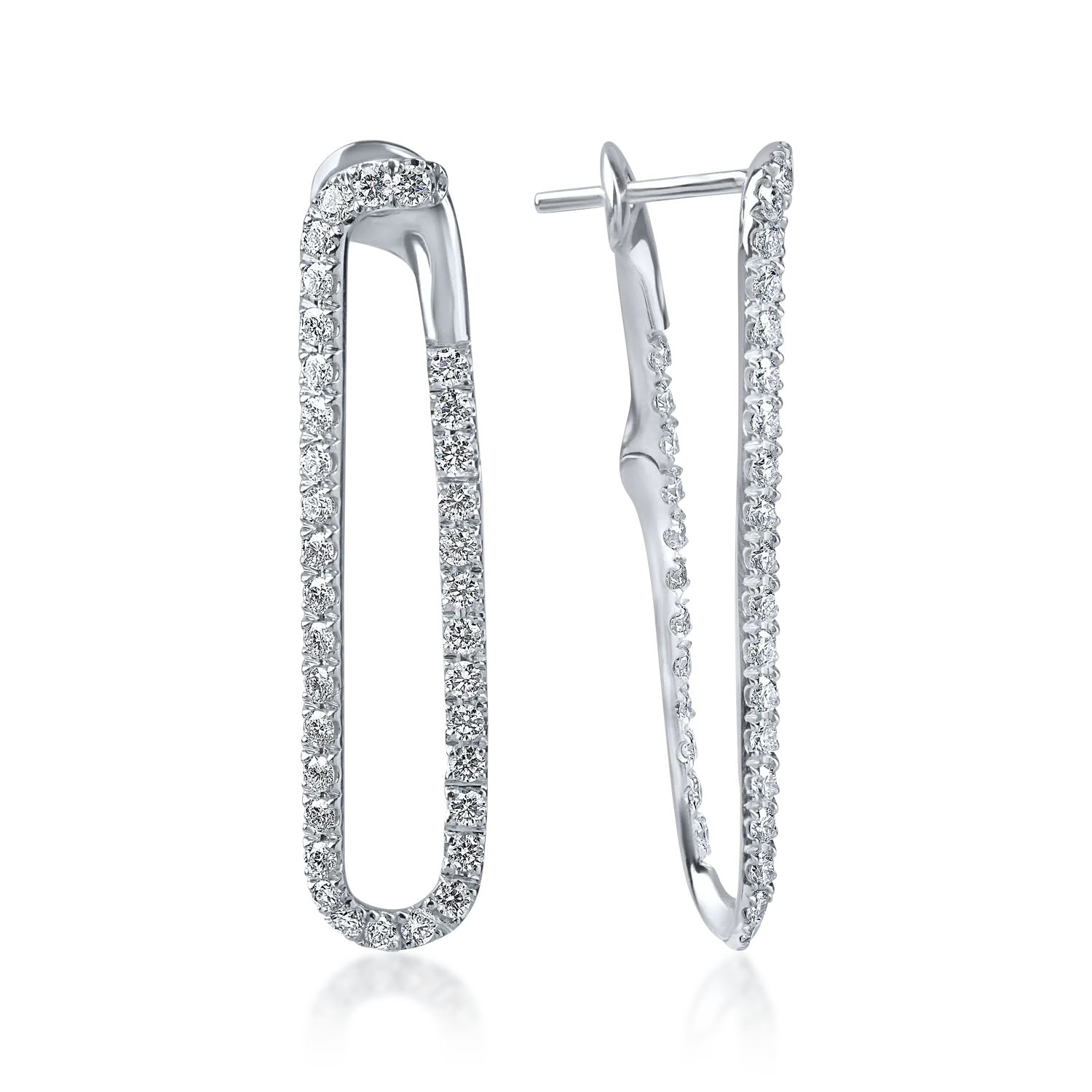 Fehérarany geometrikus fülbevaló 1.1ct gyémántokkal