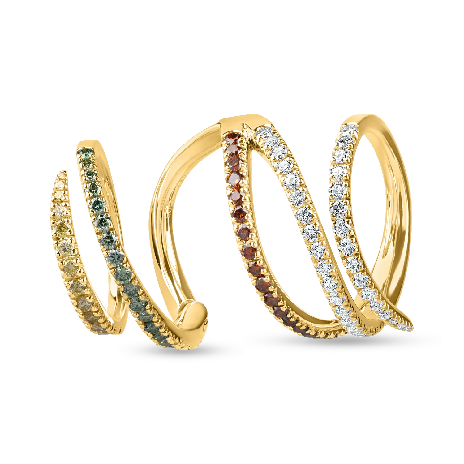 Пръстен от жълто злато с 1.5кт микровтвърдени диаманти