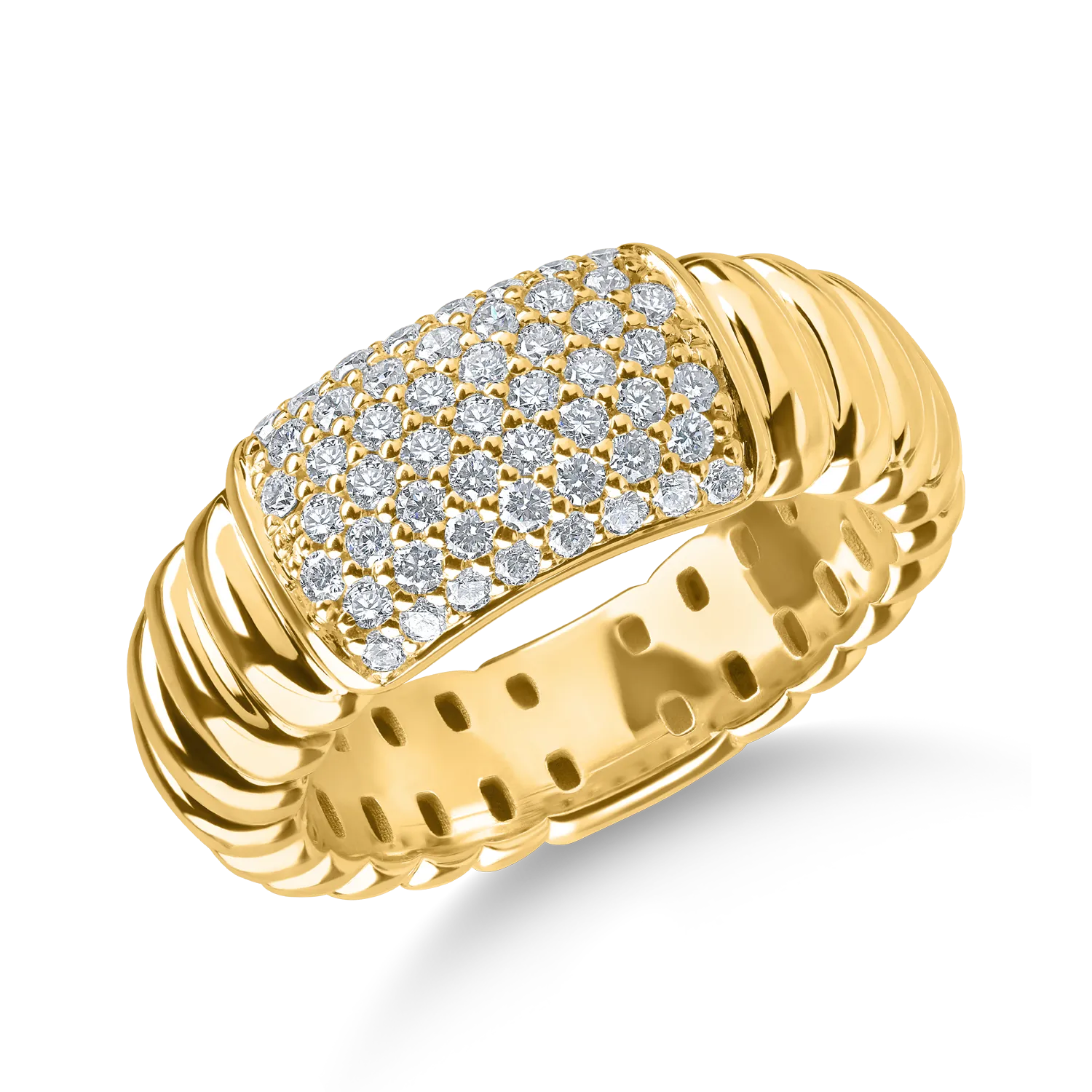 Inel din aur galben cu diamante microsetting de 0.5ct