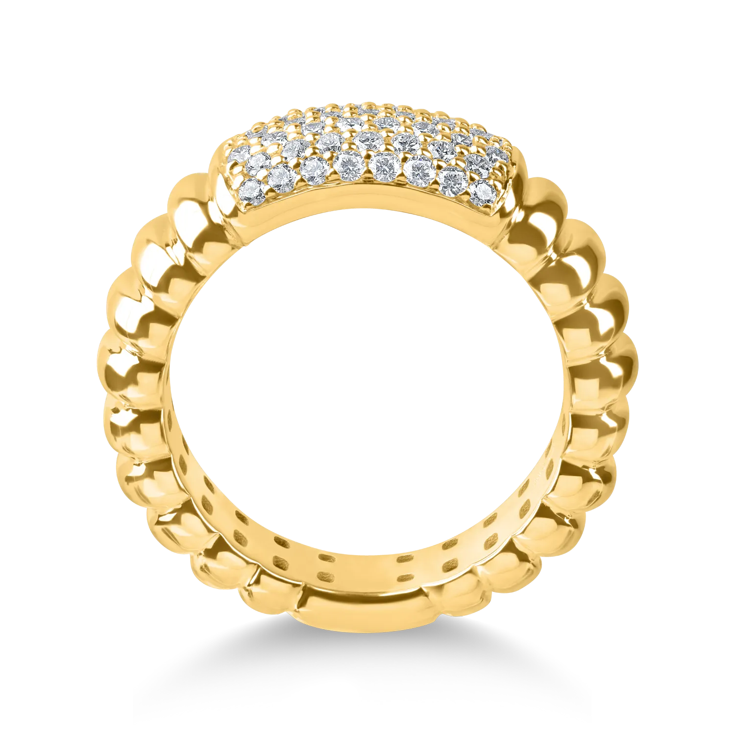 Inel din aur galben cu diamante microsetting de 0.5ct - Imagine 2