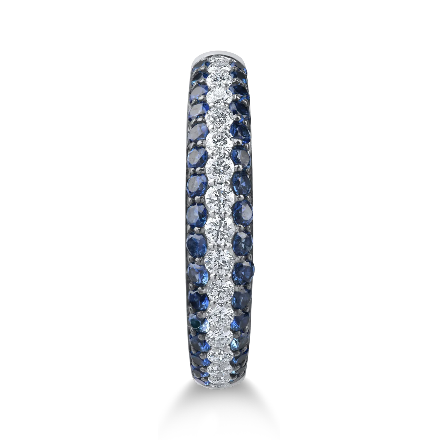 Inel semi eternity din aur alb cu diamante de 0.2ct si safire de 0.5ct