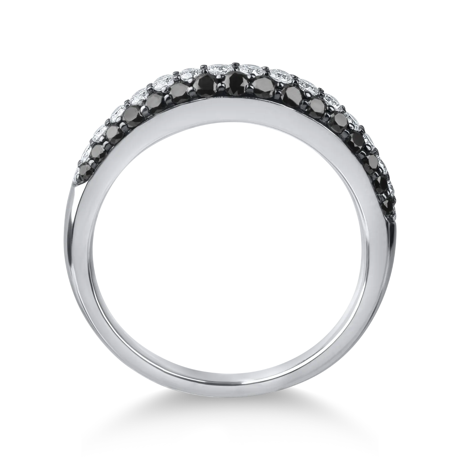 Inel semi eternity din aur alb cu diamante de 0.7ct