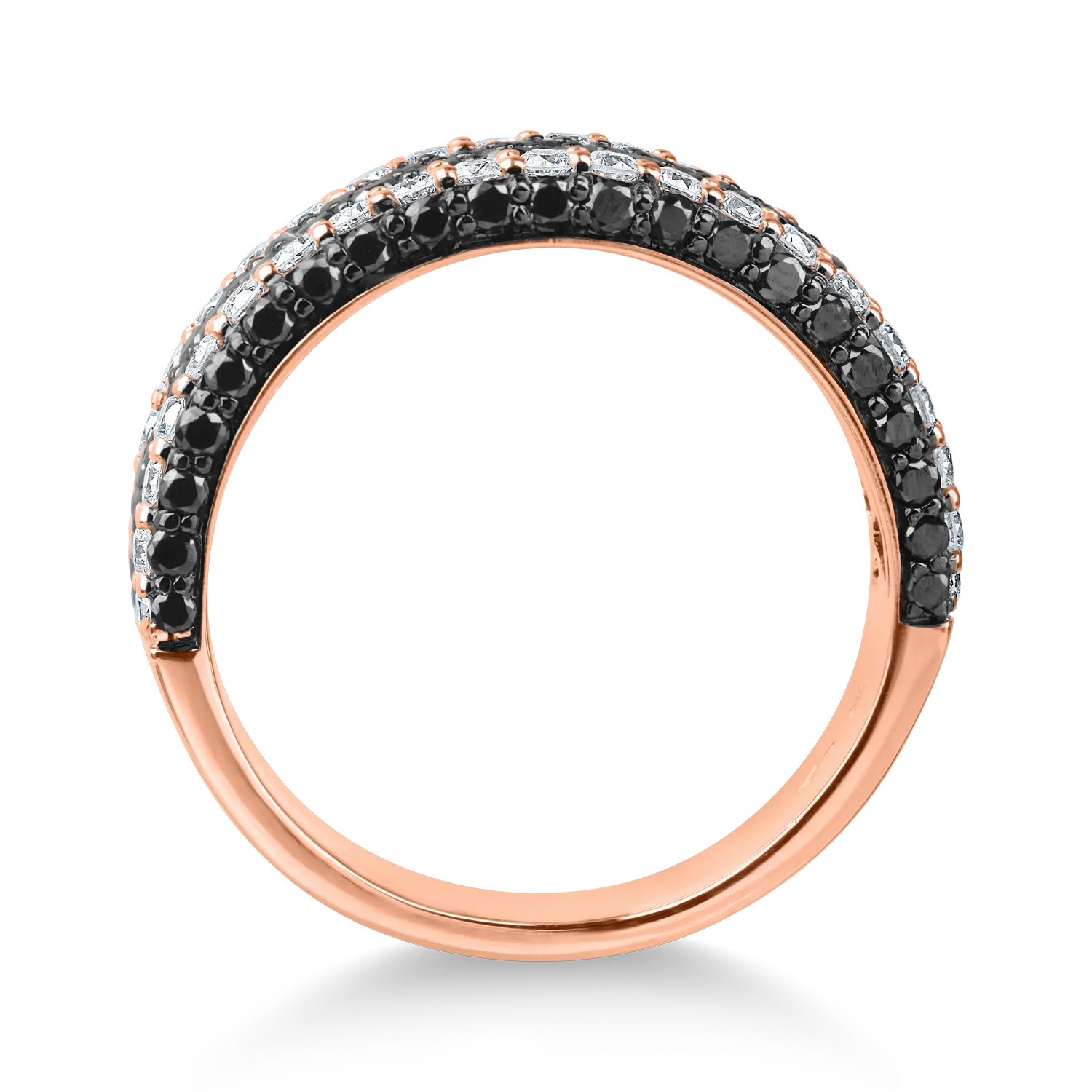 Inel din aur roz cu diamante microsetting de 1.7ct