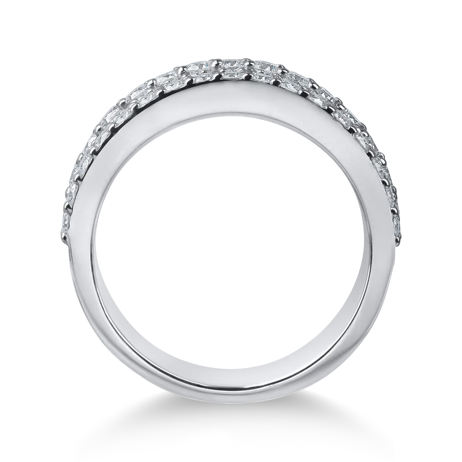 Inel din aur alb cu diamante microsetting de 1ct
