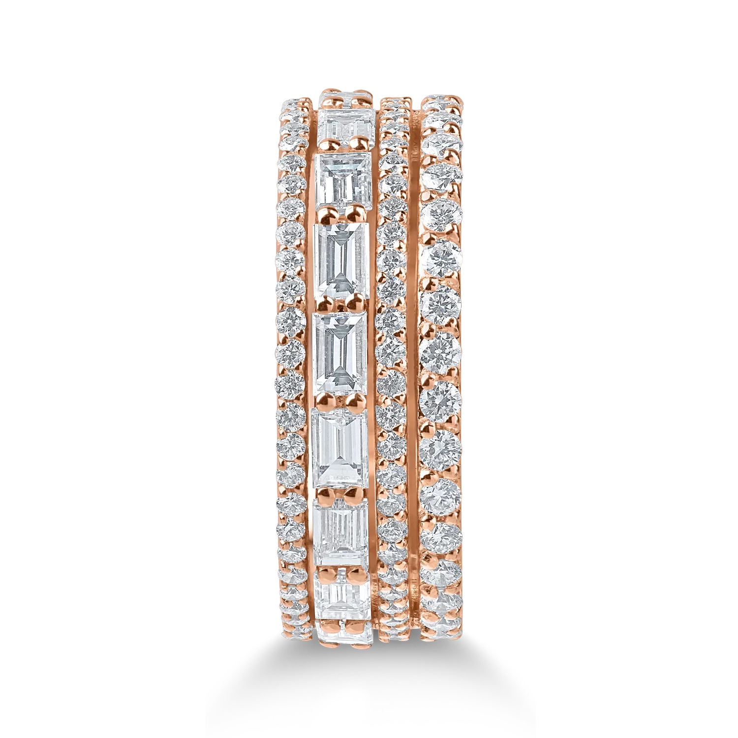 Inel din aur roz cu diamante microsetting de 1.3ct