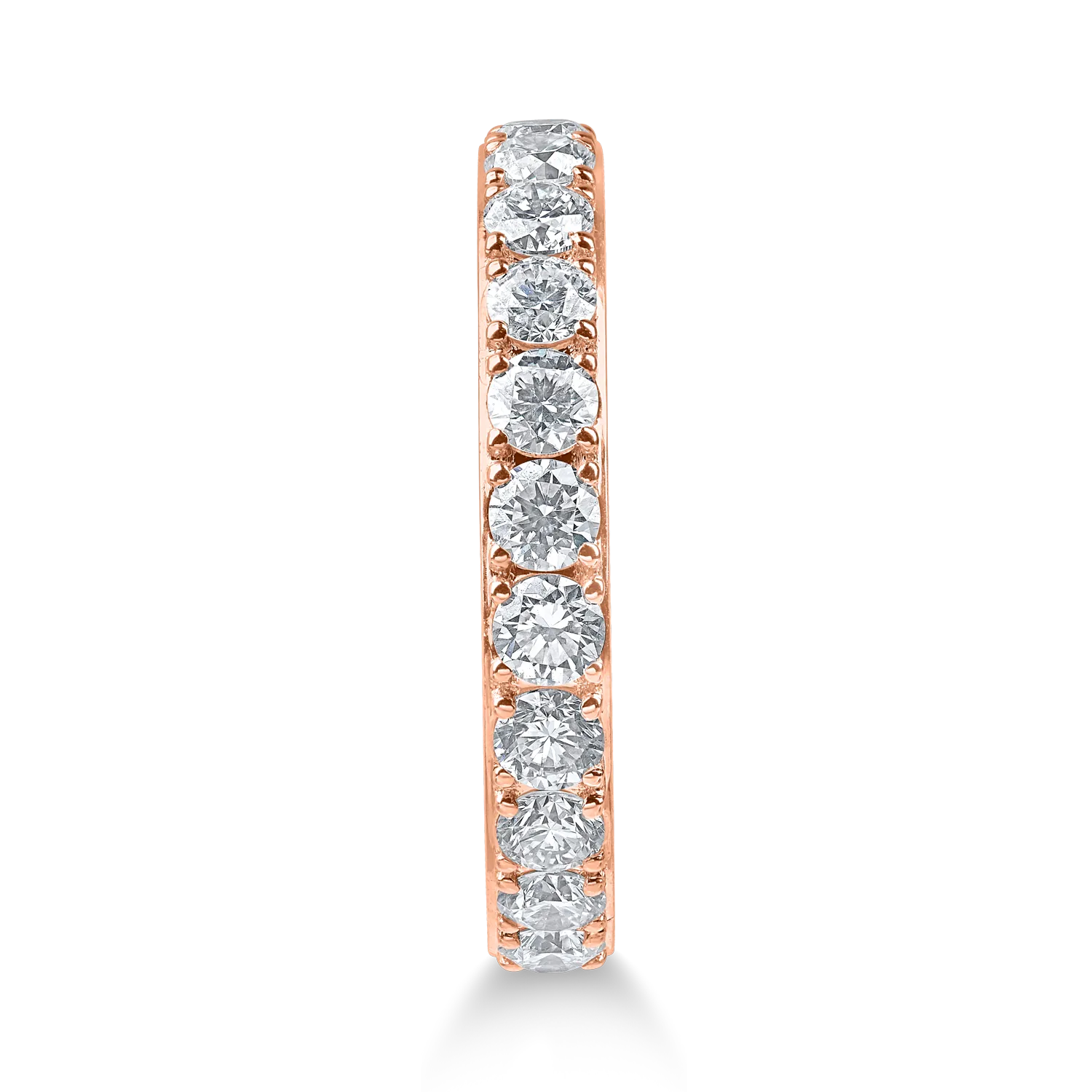 Inel semi eternity din aur roz cu diamante de 1ct si rubine de 0.09ct