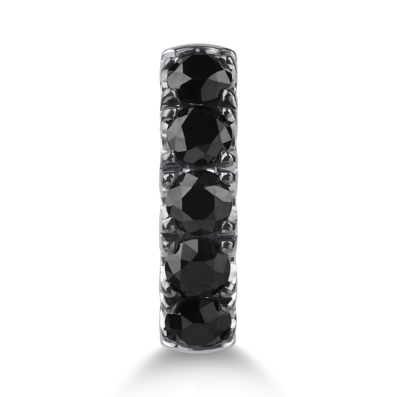 Inel semi eternity din aur alb cu diamante negre de 1.8ct