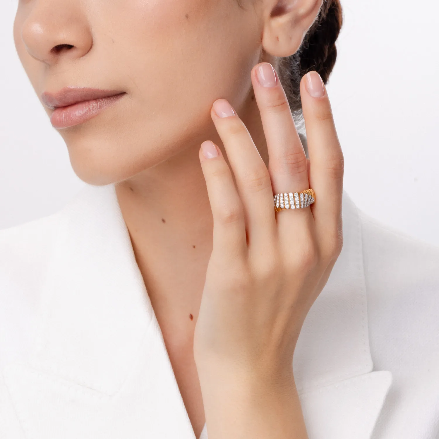 Inel din aur galben cu diamante microsetting de 0.6ct - Imagine 4