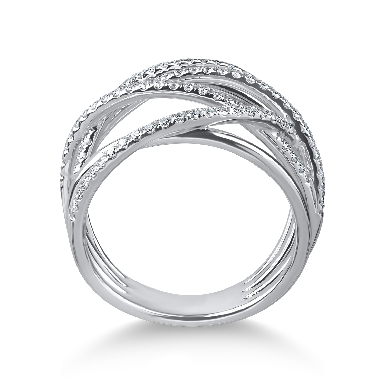 Пръстен от бяло злато с микровтвърдени диаманти 0.5кт