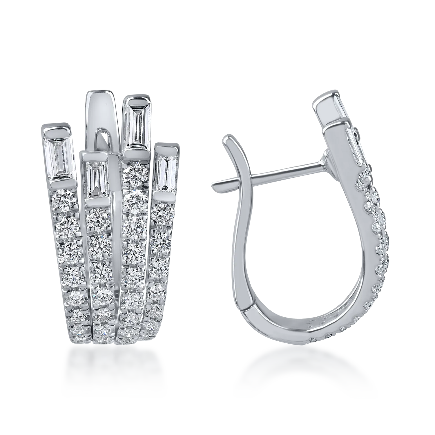 Fehérarany fülbevaló. 1.6ct mikrobe keményedő gyémántokkal