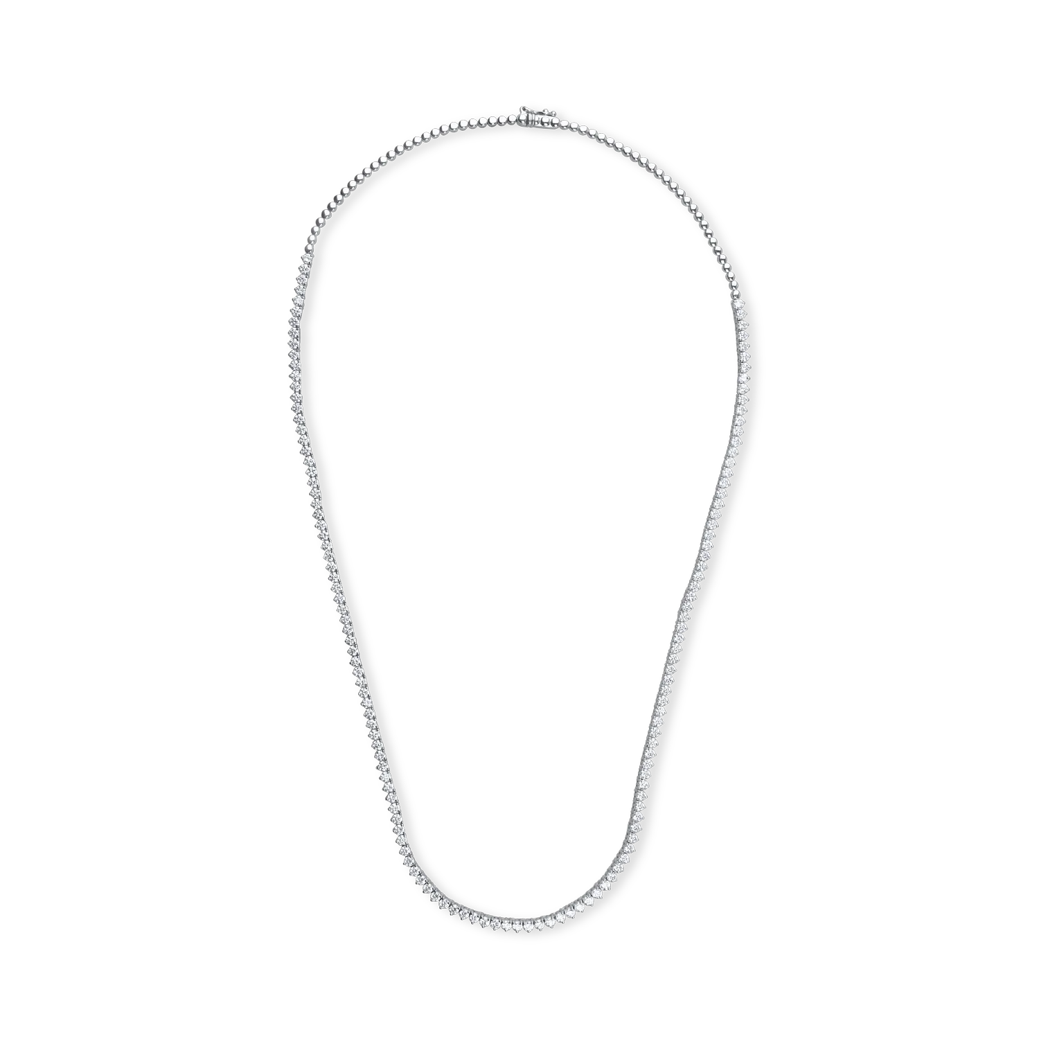 Colier tennis din aur alb cu diamante de 5.9ct