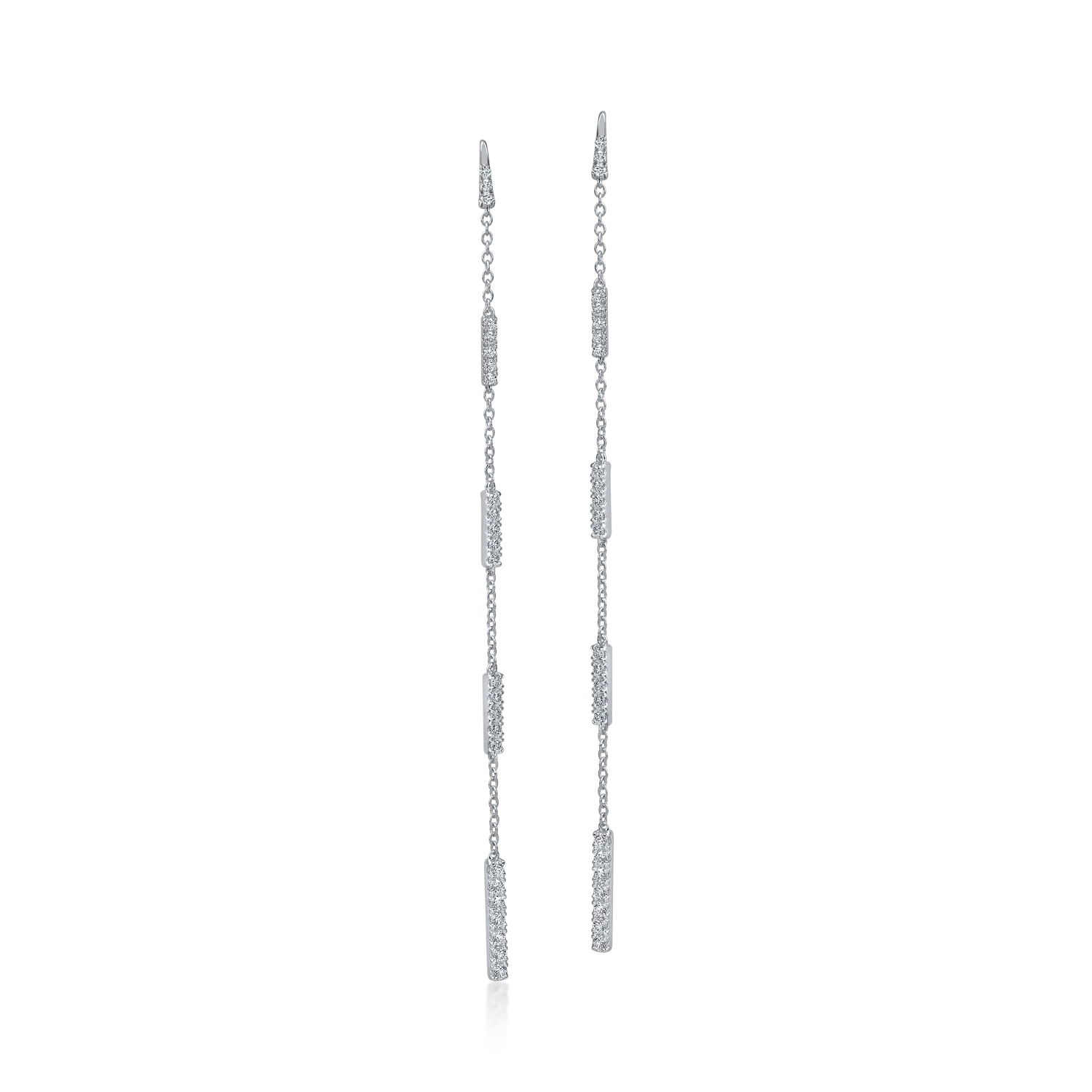 White gold long earrings with 0.5ct diamonds-188452