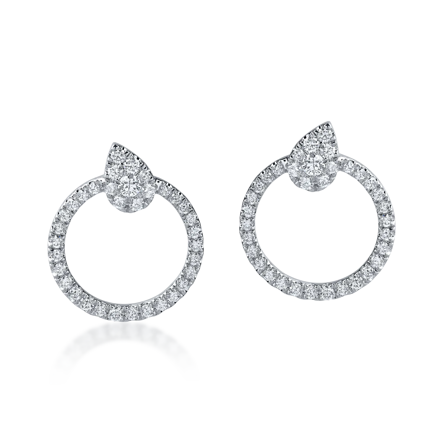 Cercei din aur alb cu diamante microsetting de 1.3ct - Imagine 2