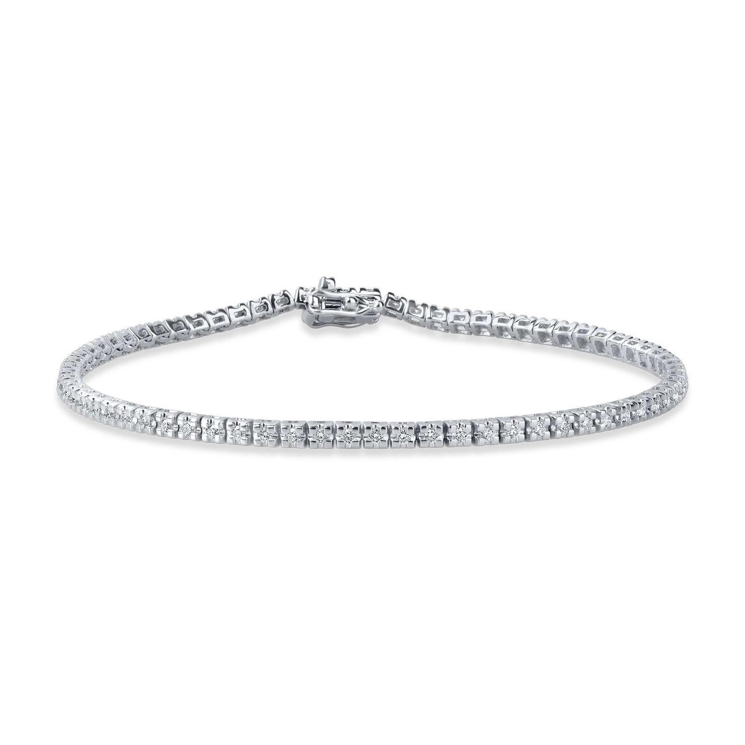Bratara tennis din aur alb cu diamante de 0.9ct