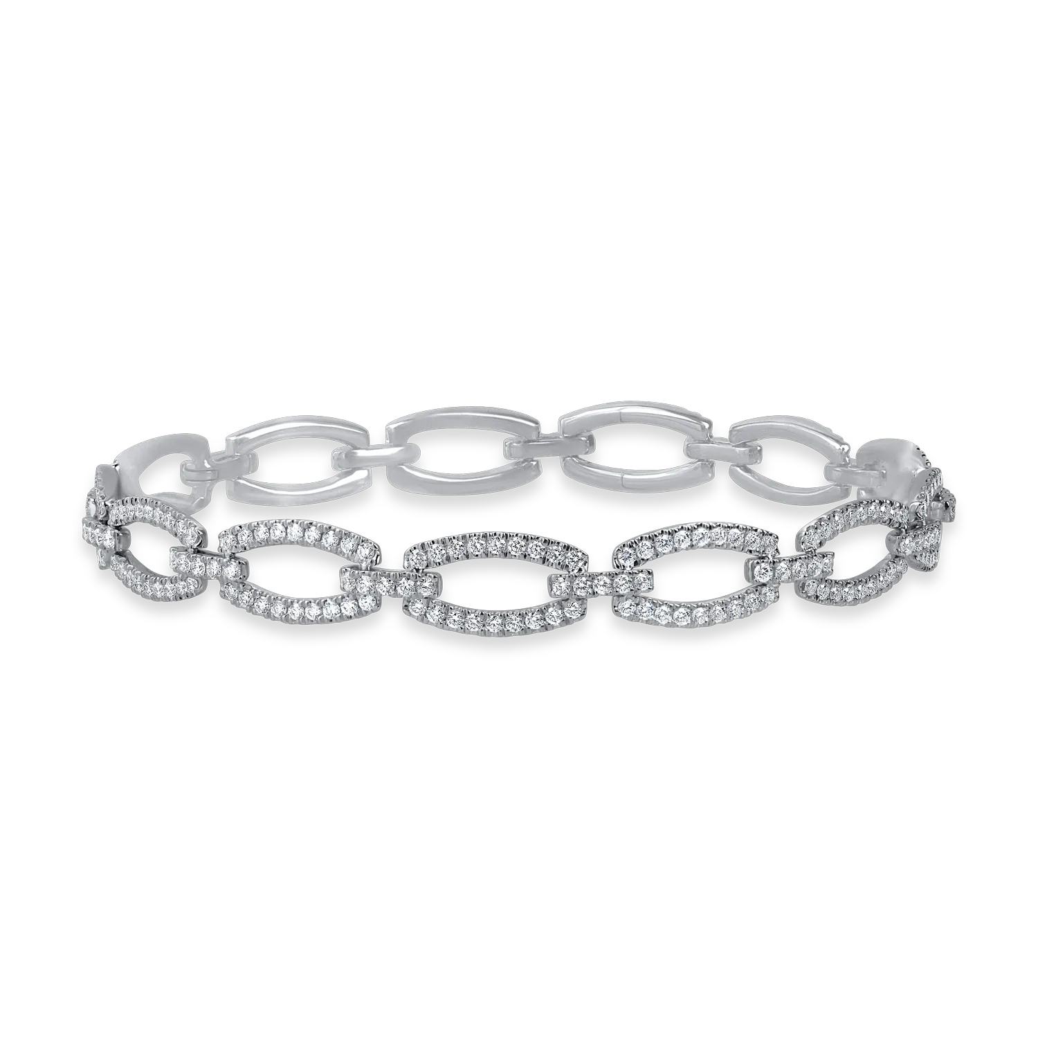 Bratara din aur alb cu diamante microsetting de 1.8ct