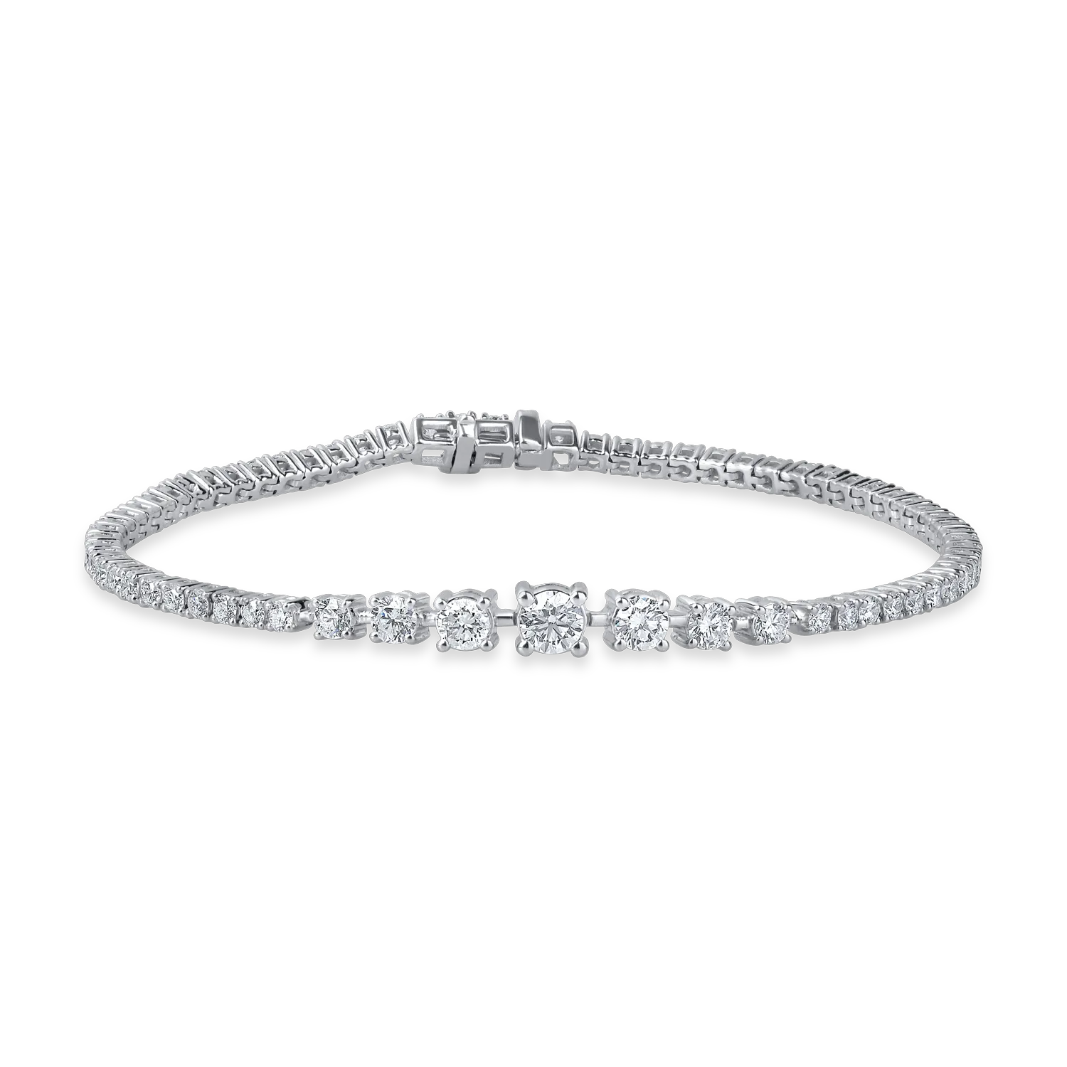 Bratara tennis din aur alb cu diamante de 3ct