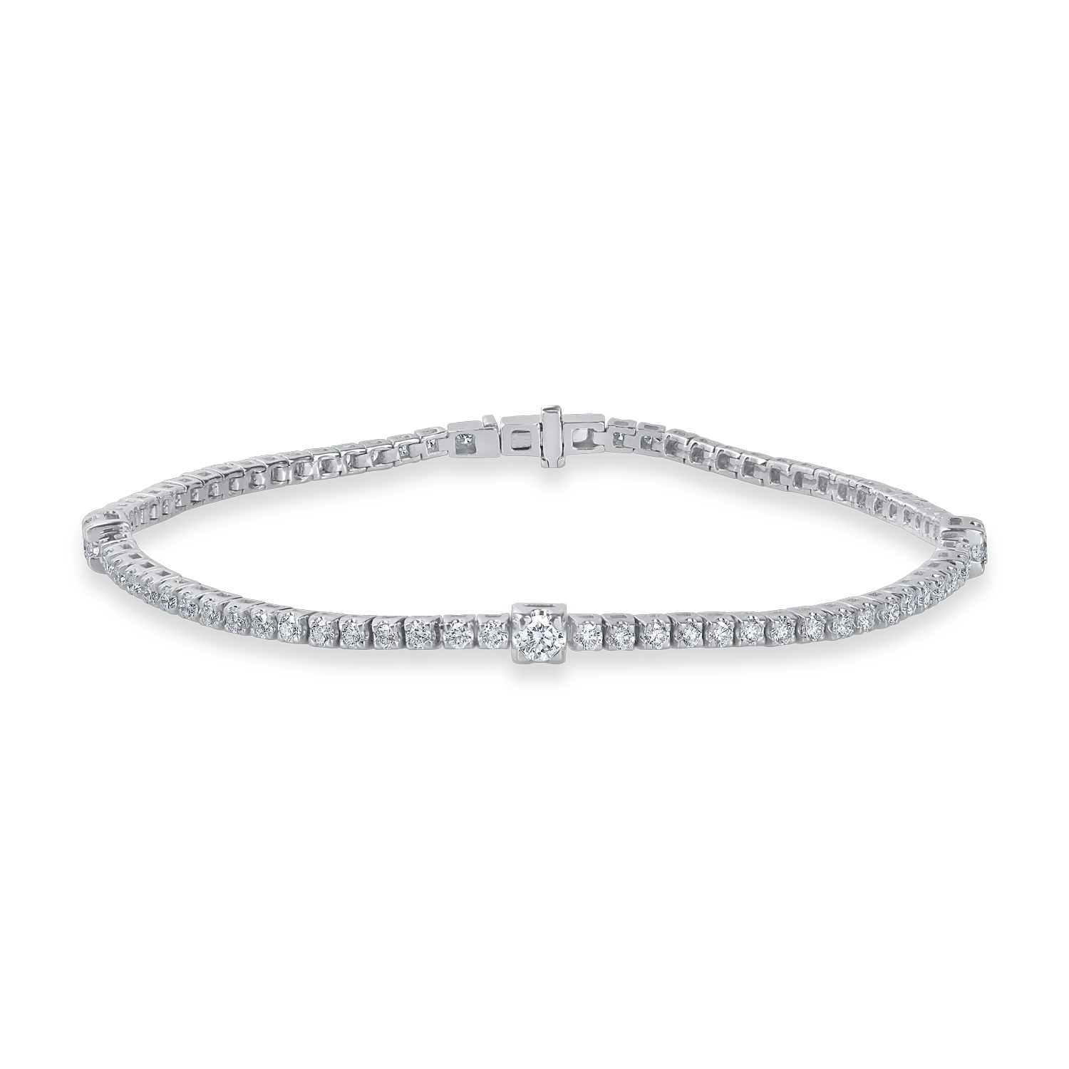Bratara tennis din aur alb cu diamante de 1.8ct
